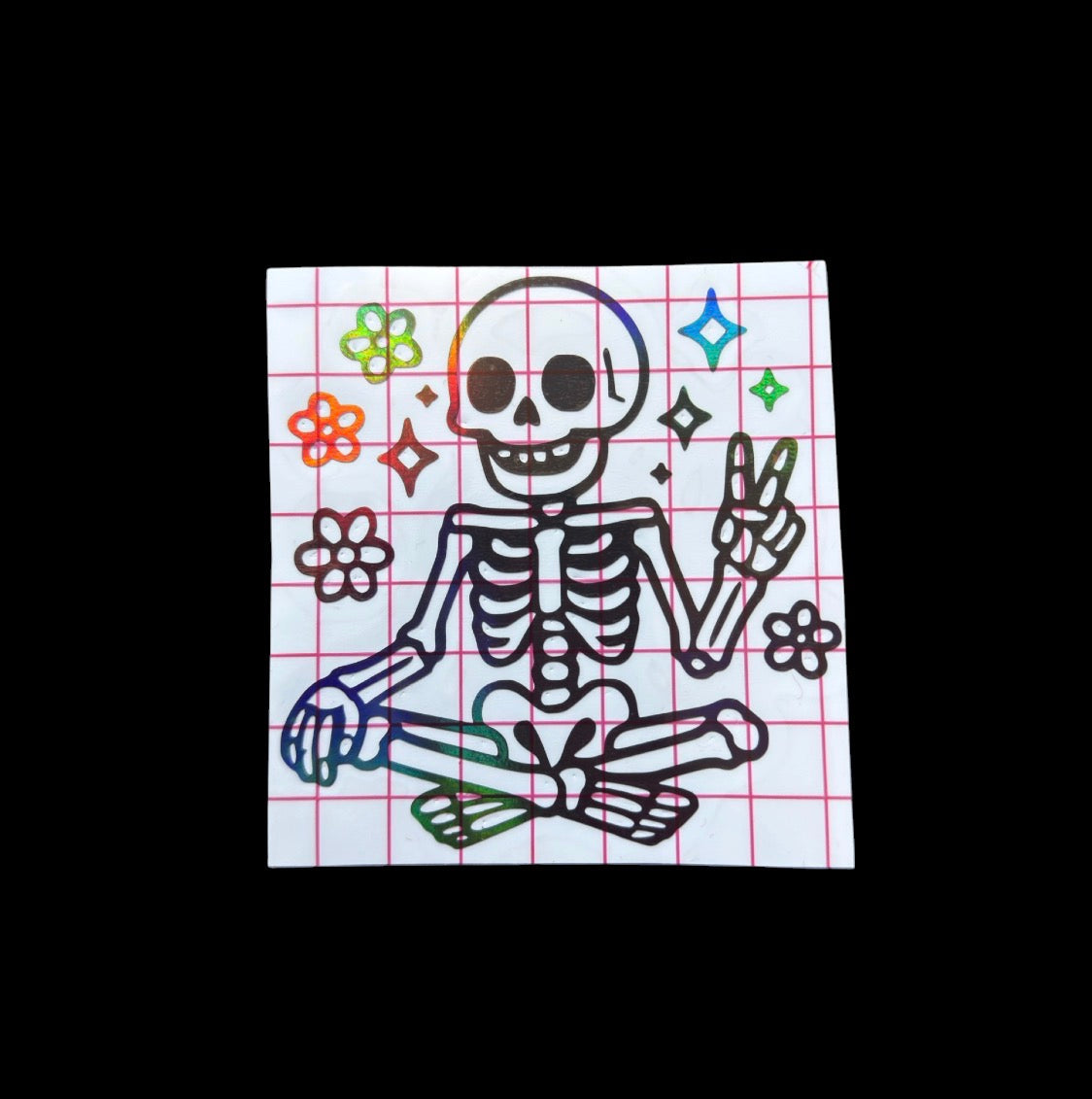 peace skeleton car decal