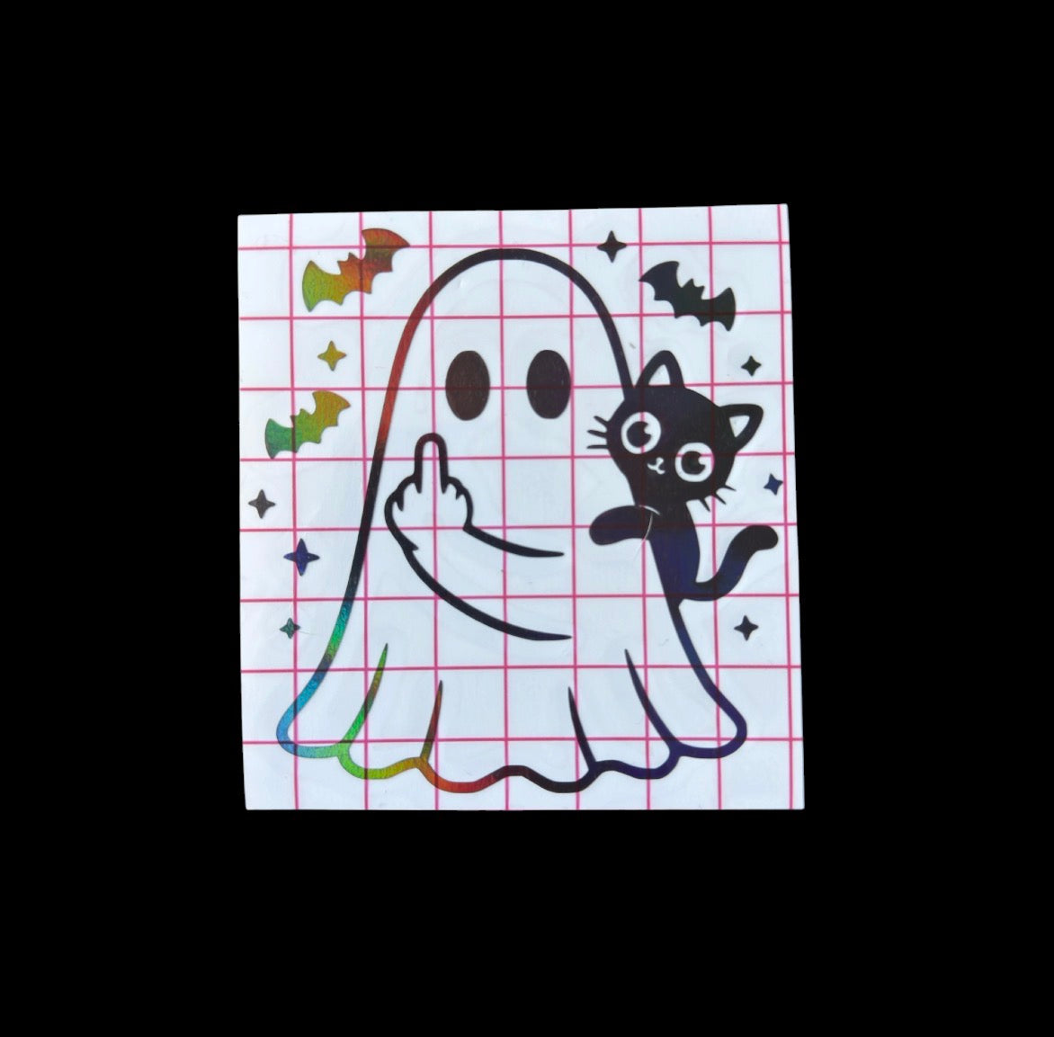 middle finger ghost car decal
