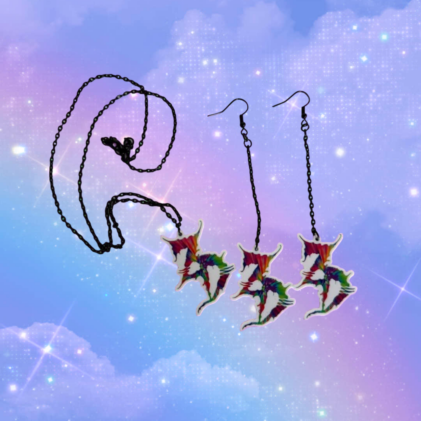 zeds dead necklace & earrings set