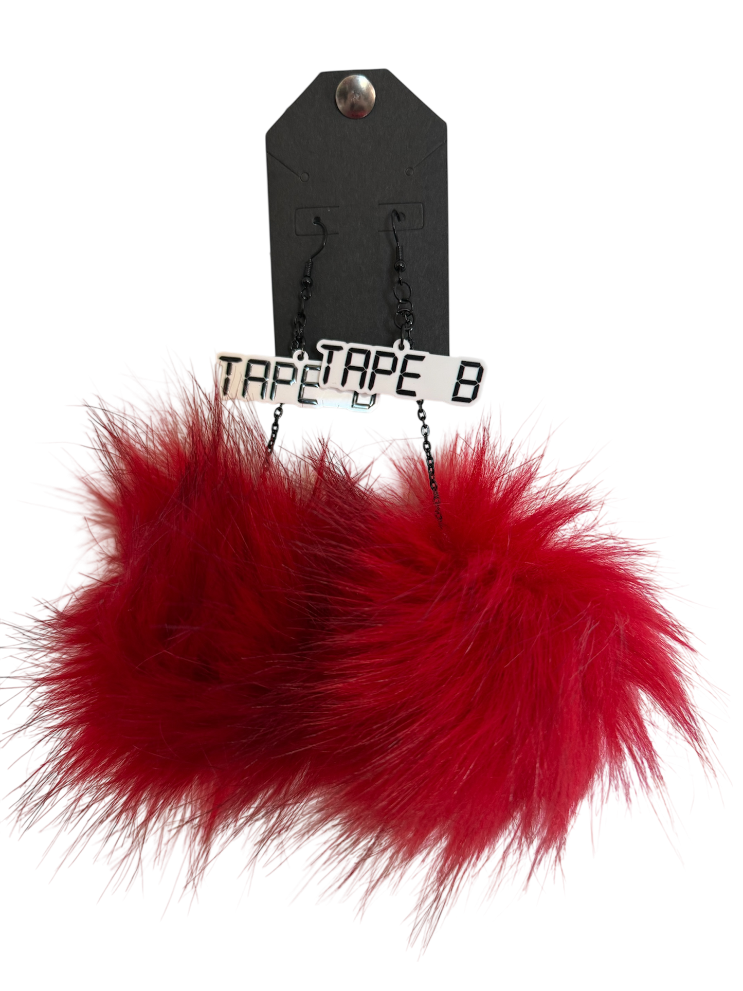 tape b fluffy earrings