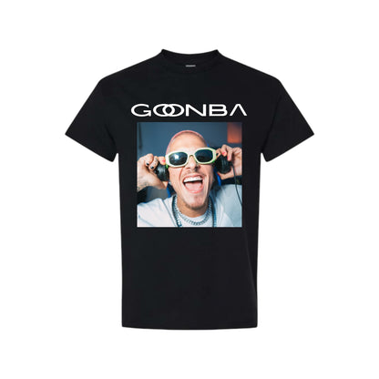 goonba “performing” graphic t-shirts