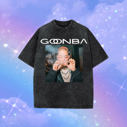 goonba graphic acidwash t-shirts
