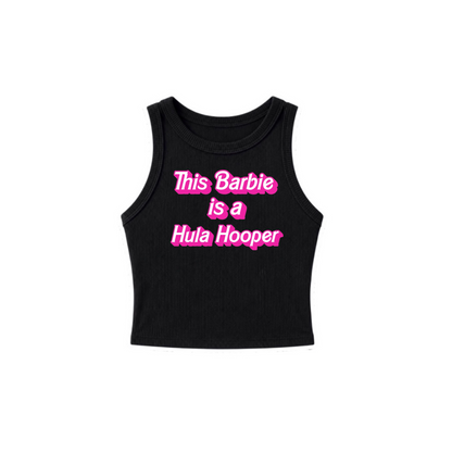 this barbie is a hula hooper ribbed croptanks