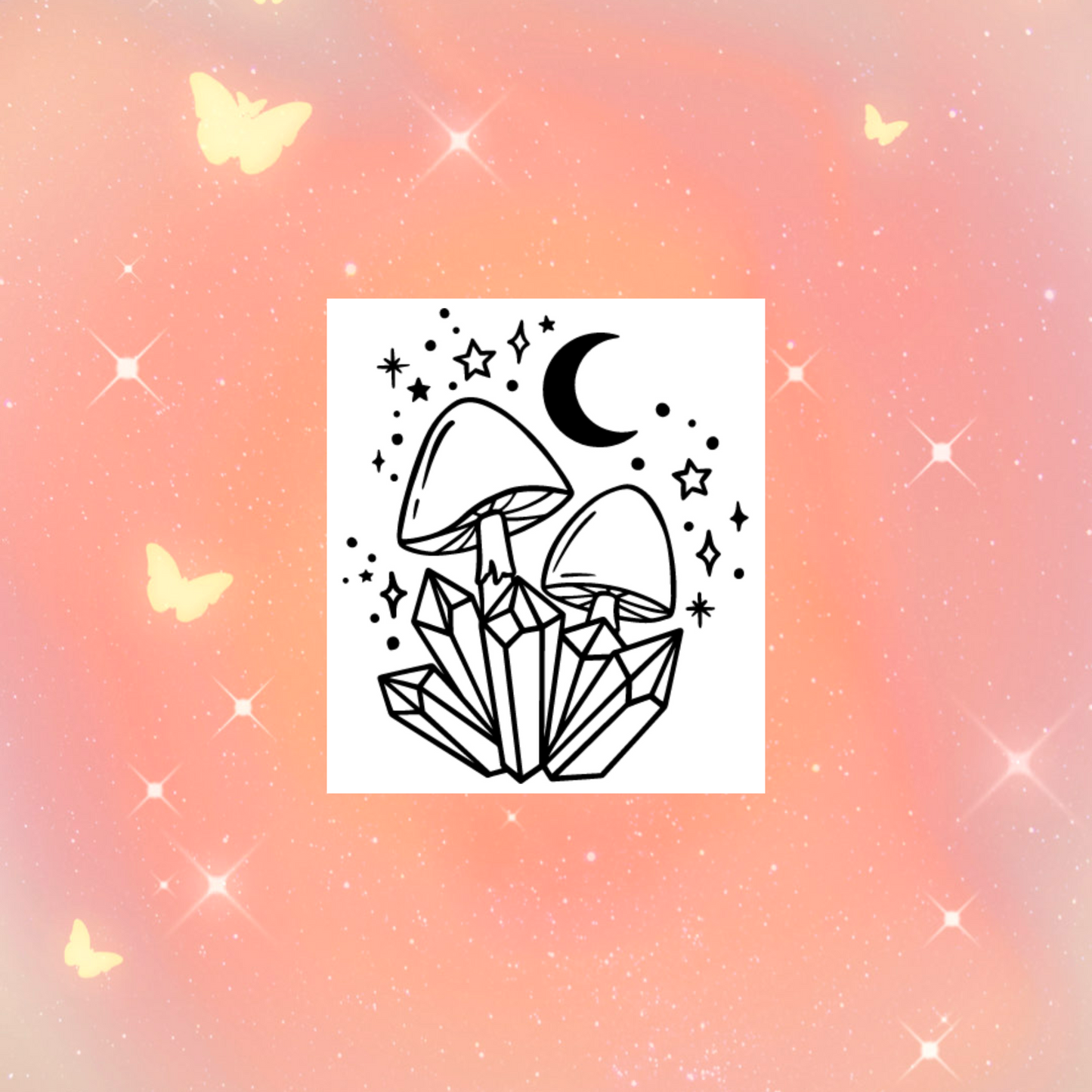 mushroom & crystals decals