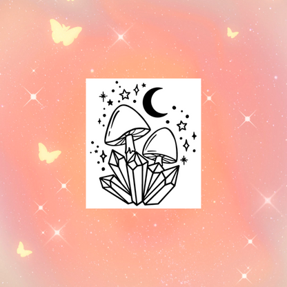 mushroom & crystals decals