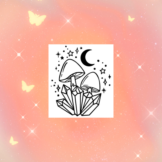 mushroom & crystals decals