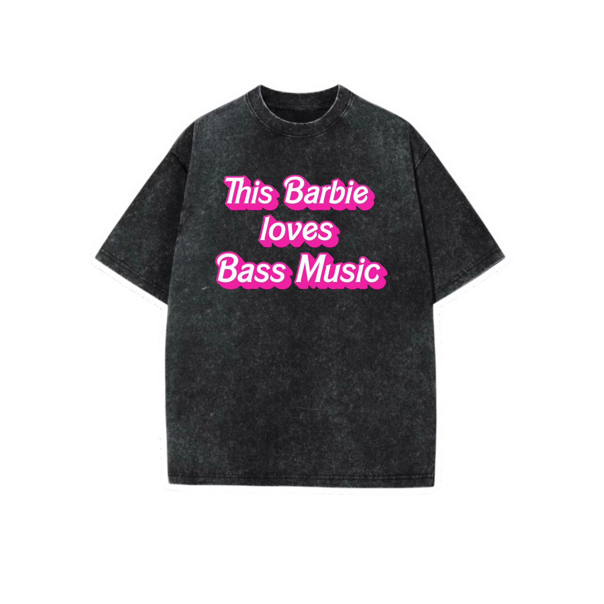 this barbie love bass music acidwash t-shirts