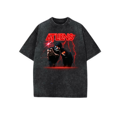 atliens graphic acidwash t-shirts