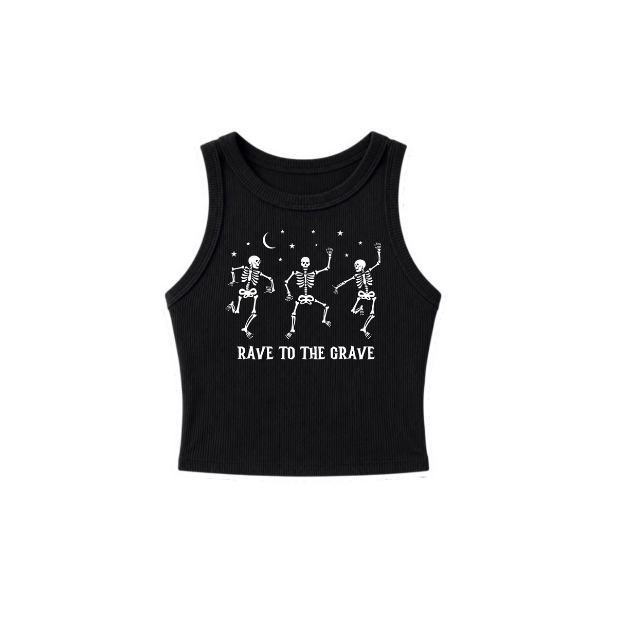 rave to the grave ribbed croptanks
