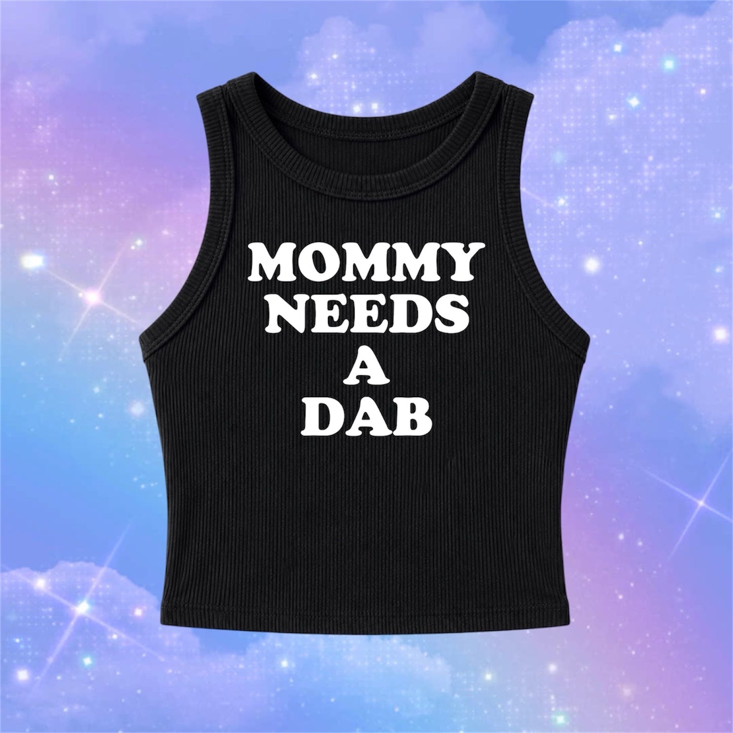 mommy needs a dab ribbed croptank