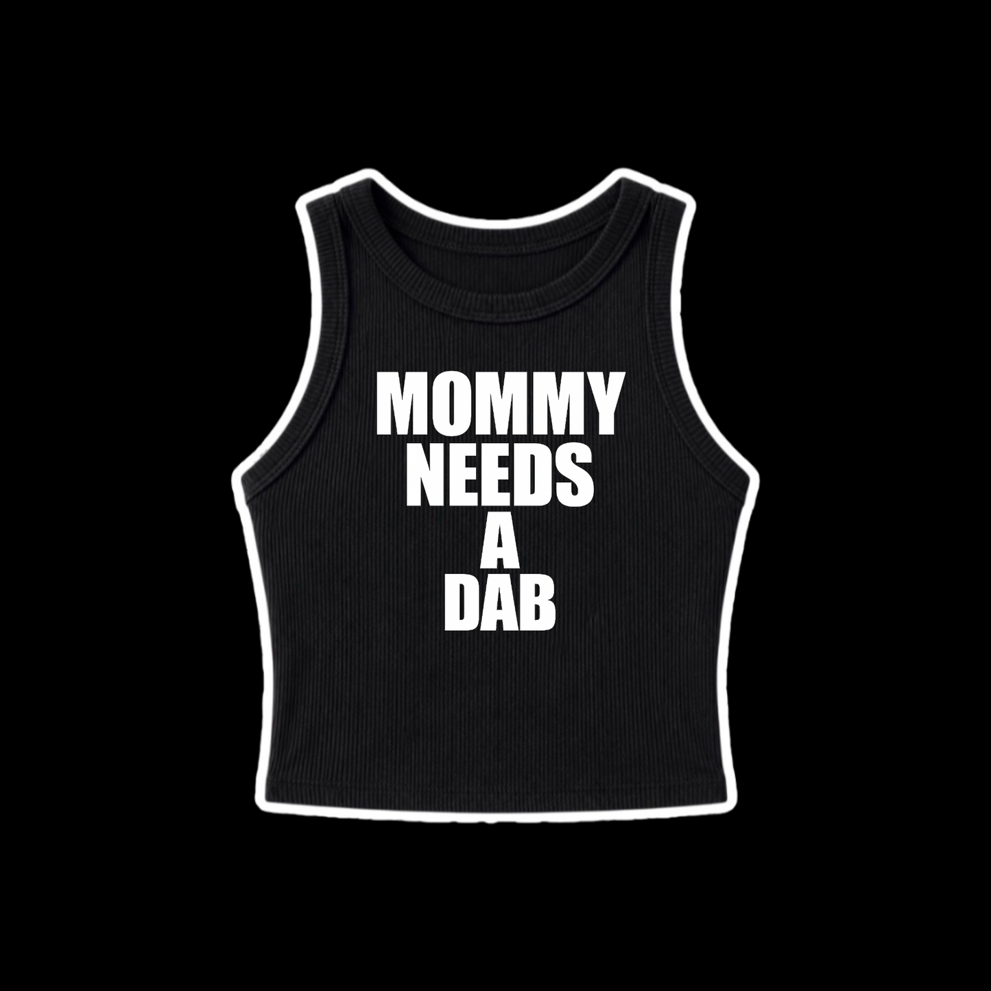 mommy needs a dab ribbed croptank