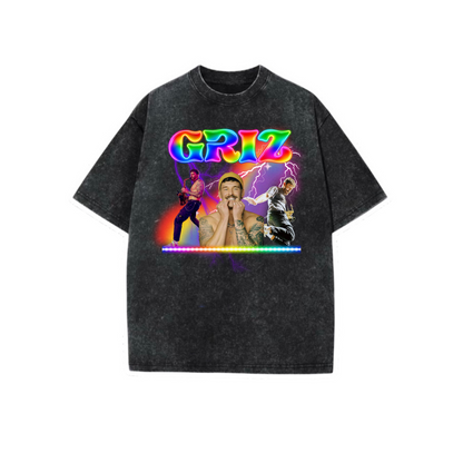 griz graphic acidwash t-shirts