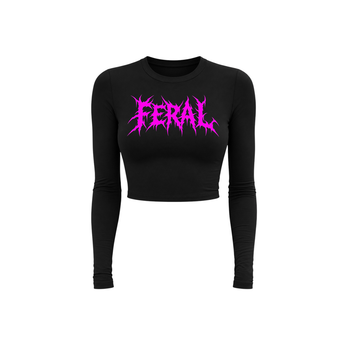 feral long sleeve croptops