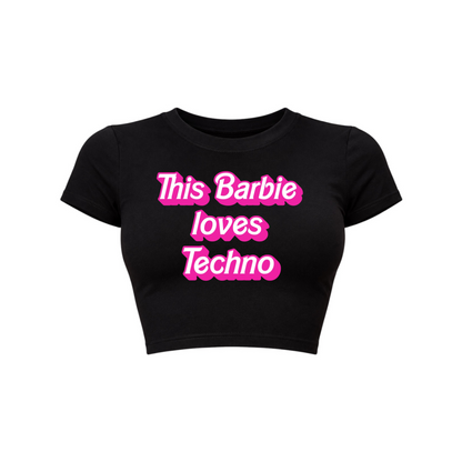 this barbie loves techno croptops