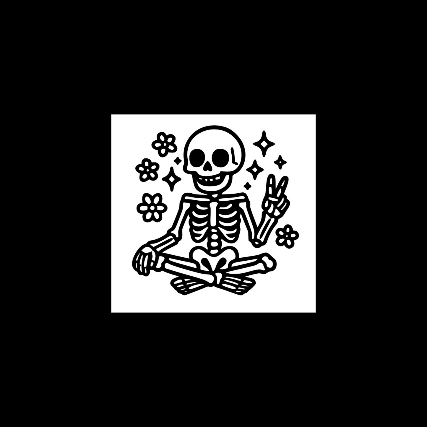 peace skeleton car decals
