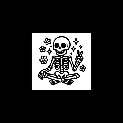 peace skeleton car decals