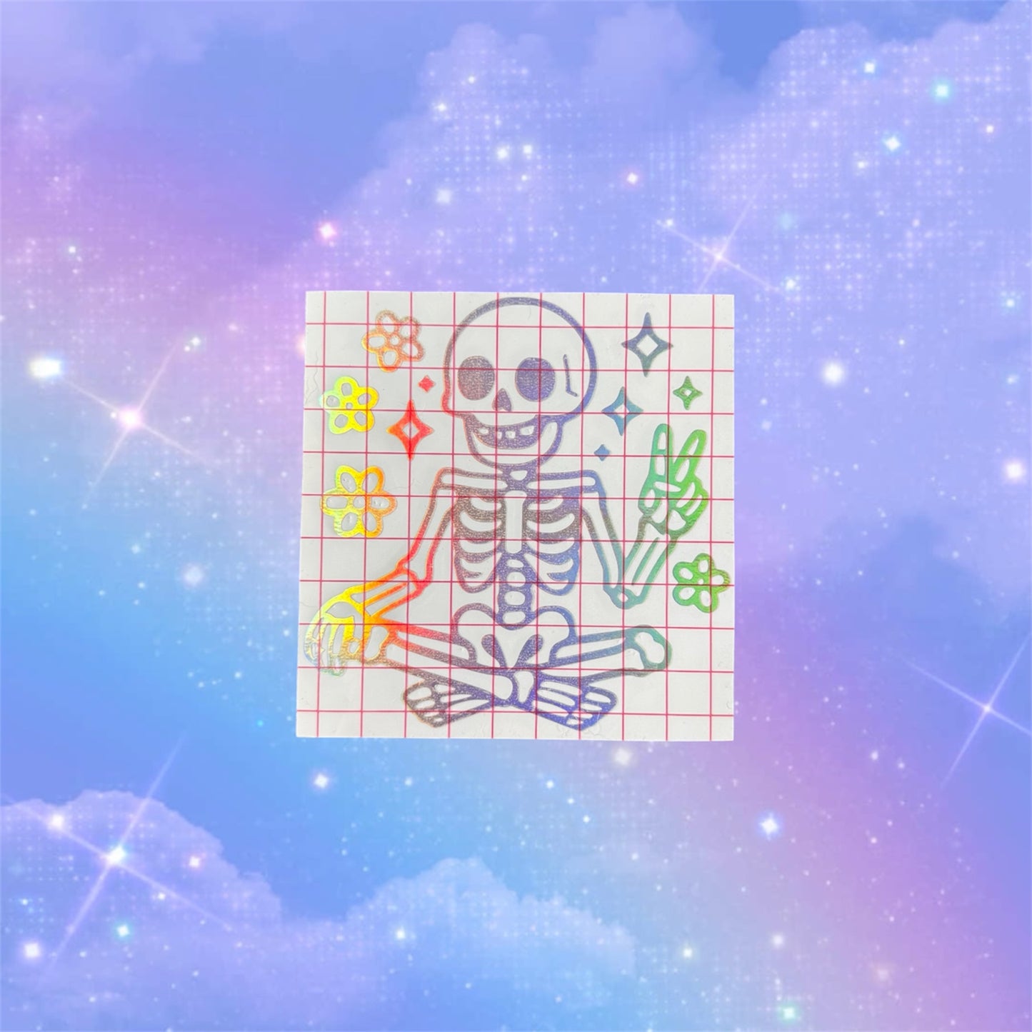 peace skeleton car decal