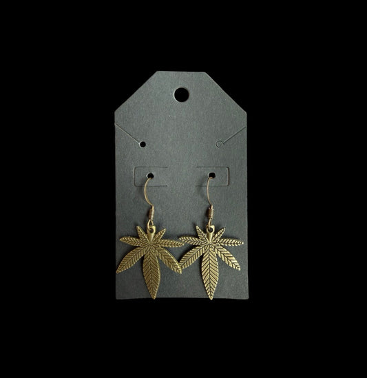 mini pot leaf earrings