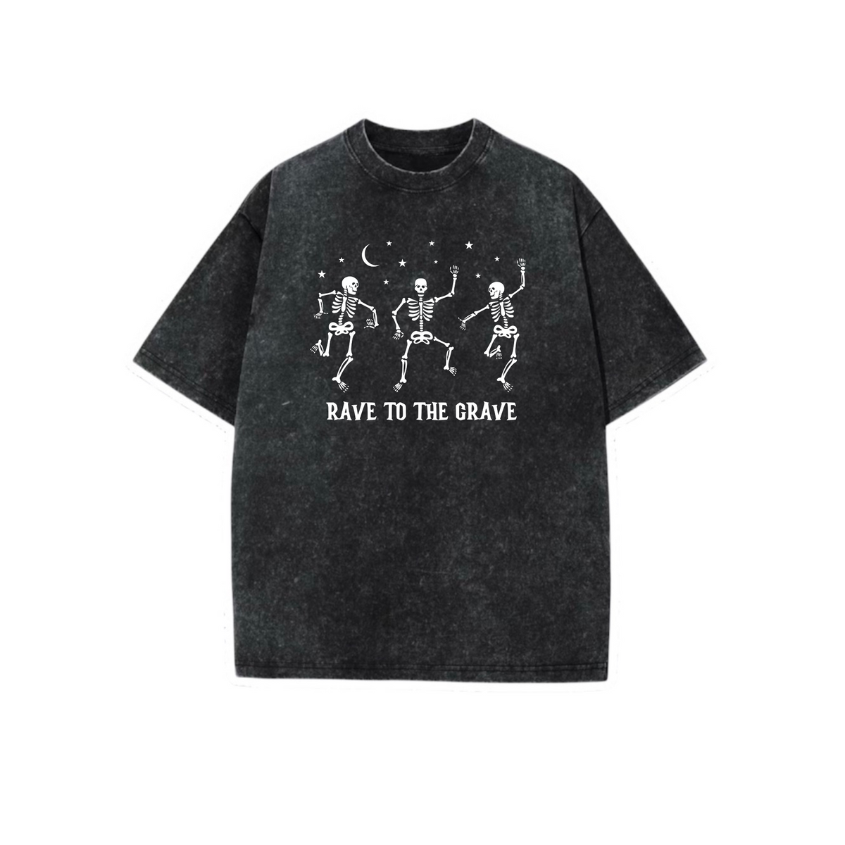 rave to the grave acidwash t-shirts