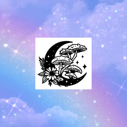 mushroom moon car decals