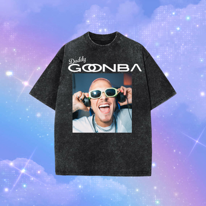 daddy goonba graphic acidwash t-shirts