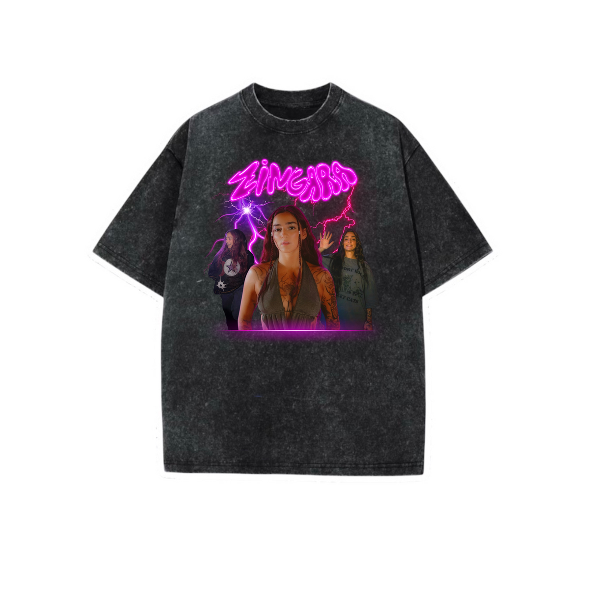 zingara graphic acidwash t-shirts