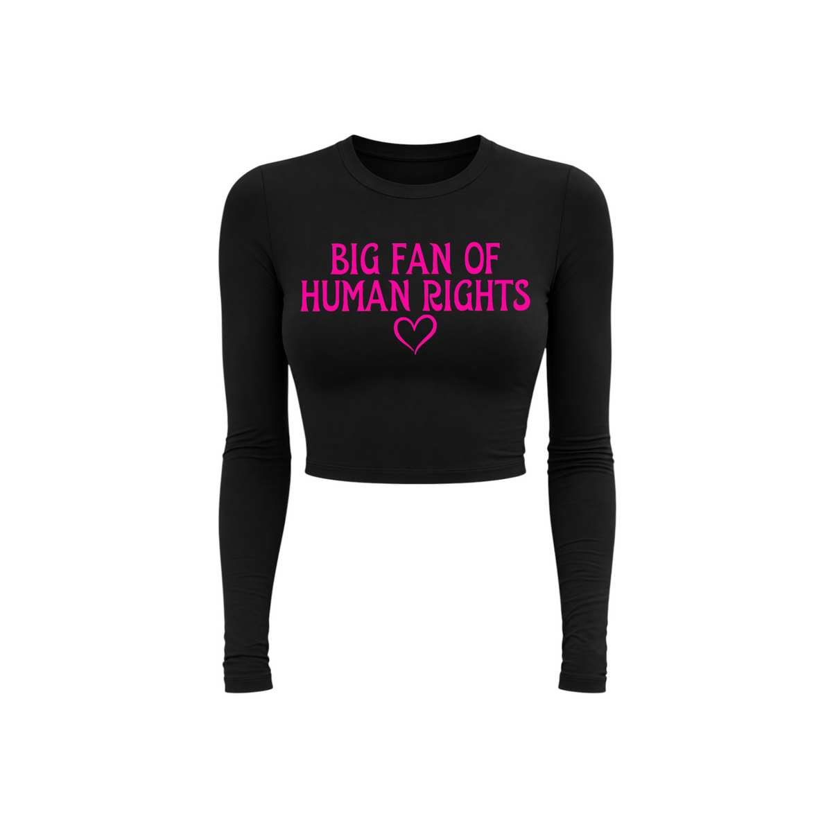 big fan of human rights long sleeve croptops