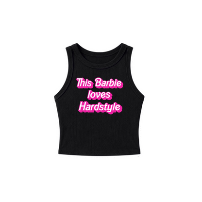 this barbie loves hardstyle ribbed croptanks
