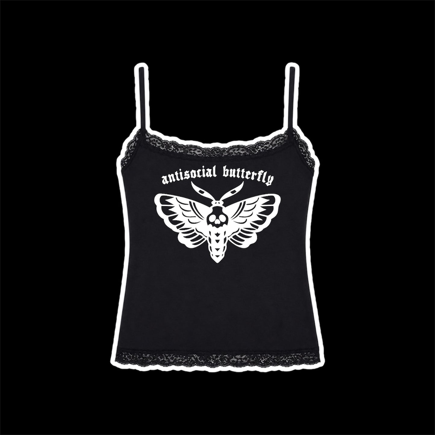antisocial butterfly laced tanktop