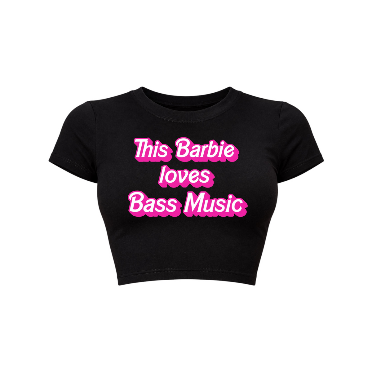 this barbie loves bass music croptops