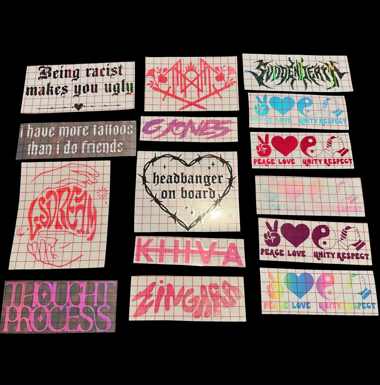 6-7 inch ready to ship car decals