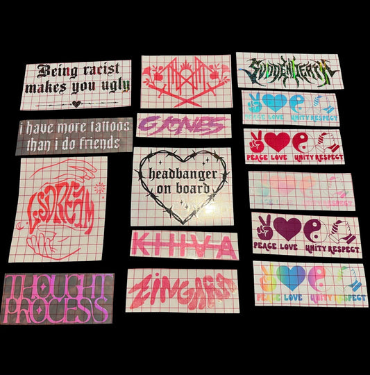 6-7 inch ready to ship car decals