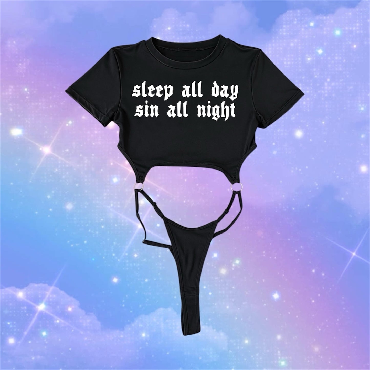sleep all day sin all night bodysuits
