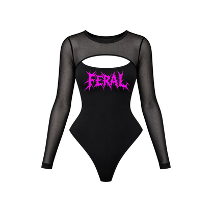 feral mesh sleeve bodysuits