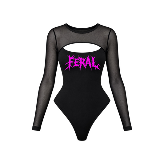 feral mesh sleeve bodysuits
