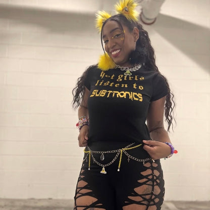 hot girls listen to subtronics croptops