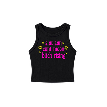 slut sun cunt moon bitch rising ribbed croptanks