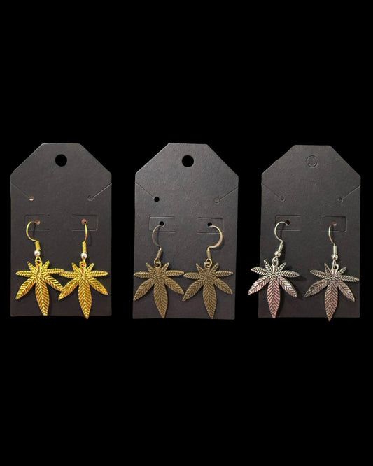 mini pot leaf earrings