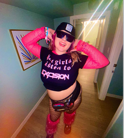 hot girls listen to excision croptops