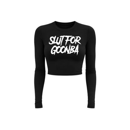 slut for goonba long sleeve croptops