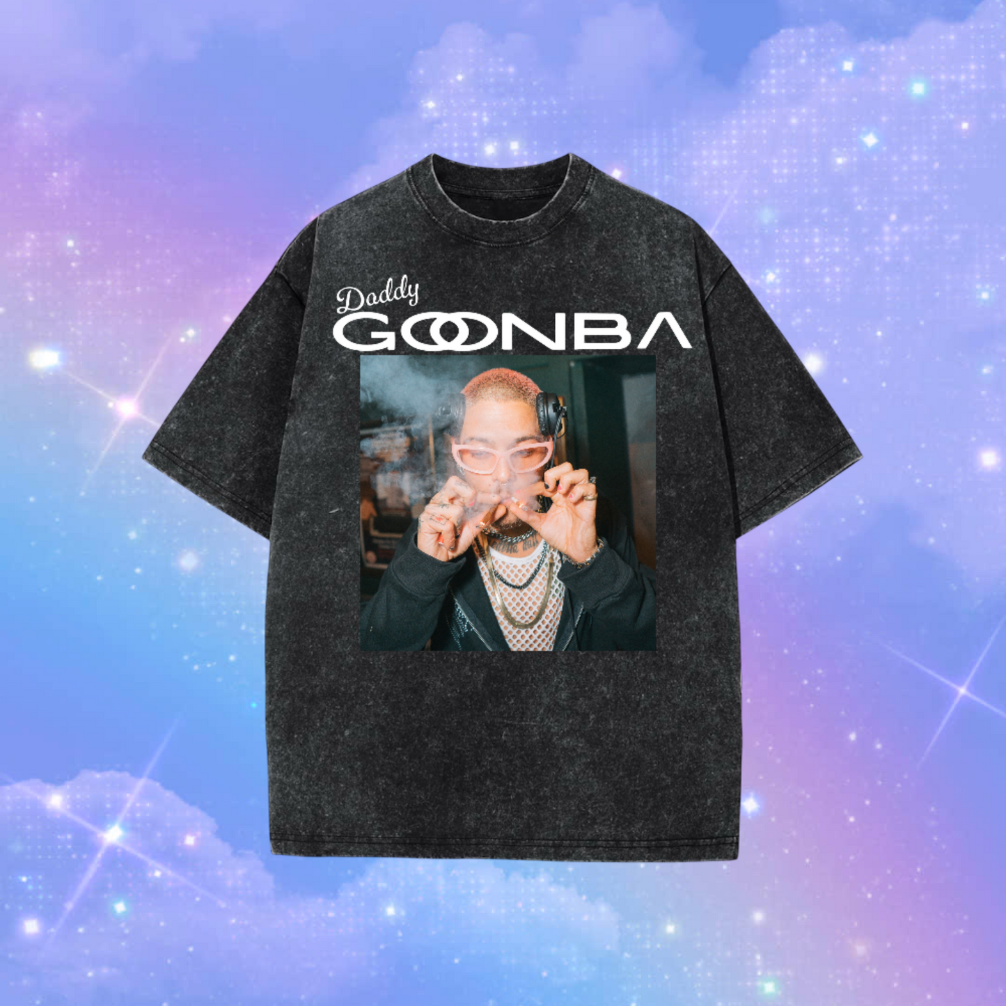 daddy goonba graphic acidwash t-shirts