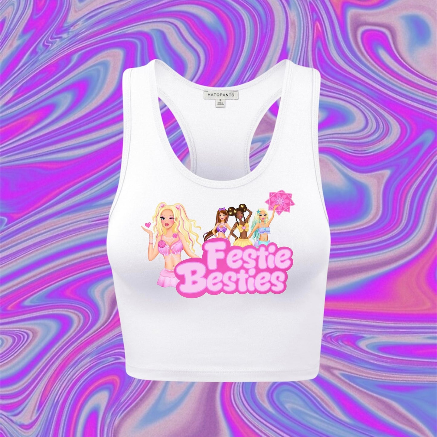 festie besties racerback croptanks