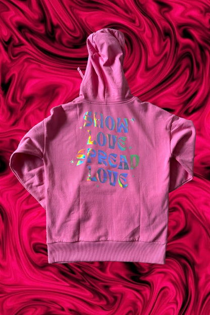 SMALL SHOW LOVE SPREAD LOVE ZIPUP HOODIE