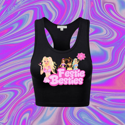 festie besties racerback croptanks