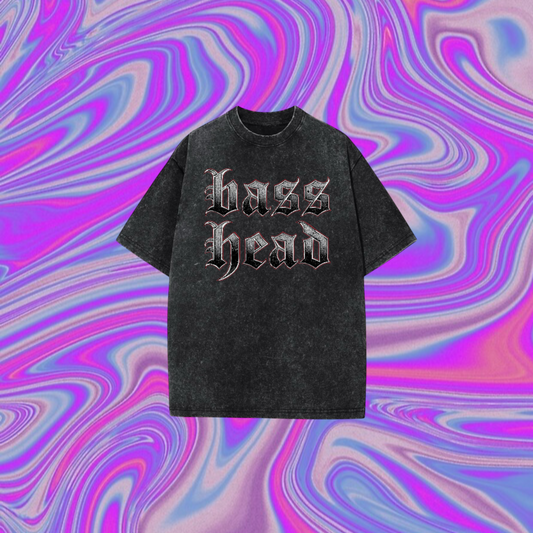 bass head oversized acidwash t-shirts