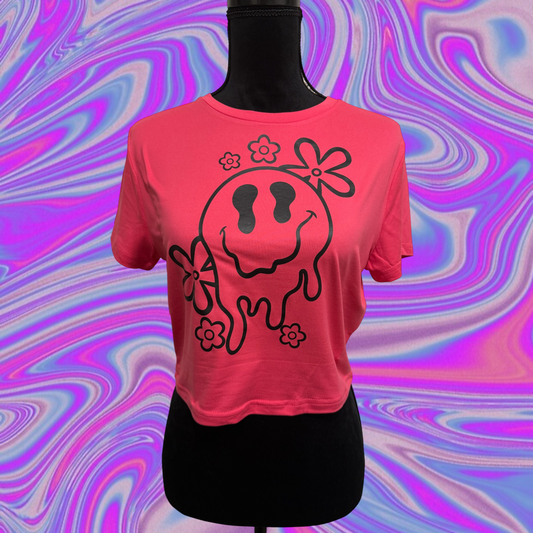trippy smiley croptop