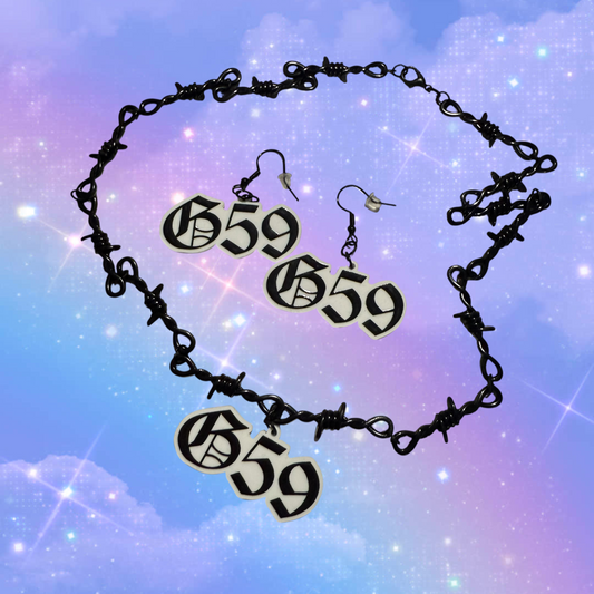 g59 choker & earrings set