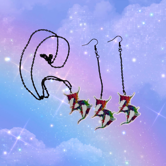 zeds dead necklace & earrings set