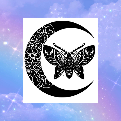 moth moon car vinyl decals