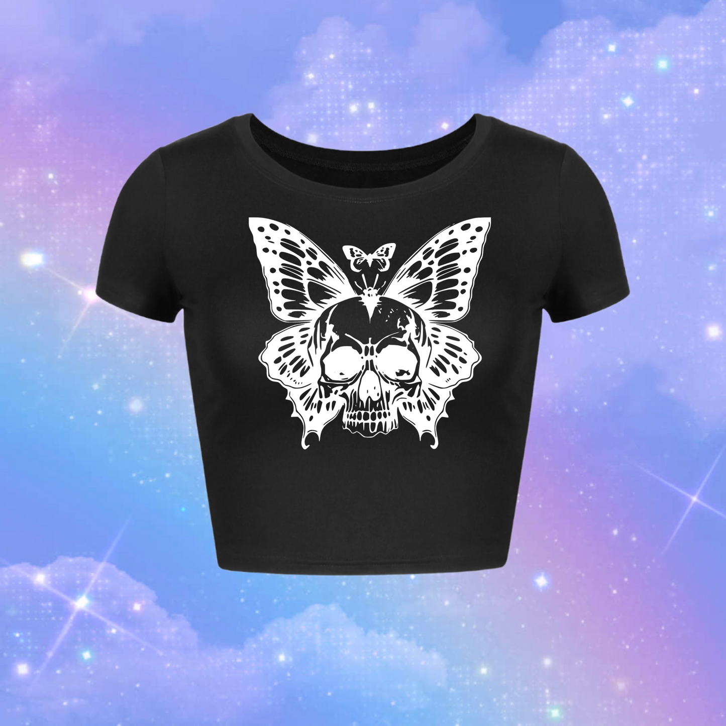 skull butterfly croptops